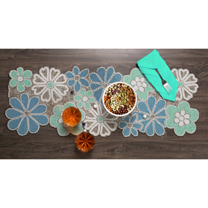 Chemin de table perlé fait main Royal, brodé floral, nappe décorative pour hôtel, restaurant, salle à manger, cadeau de mariage - Product Image 5