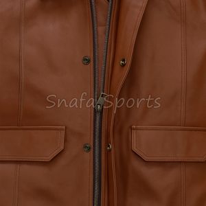 Chaqueta de cuero genuino para hombre, estilo motero, corte ajustado, abrigo de motociclista, chaqueta de cuero elegante para invierno, moda para hombres - Product Image 6