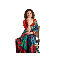 Saree Wanita Etnik India Bahan Sutra Crepe Premium Ringan Anti Kusut Cepat Kering Semua Musim Cetak Digital RN Modern Party