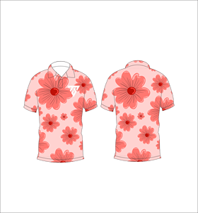 เสื้อโปโลผู้ชายพิมพ์ลายดอกไม้สีชมพูแขนสั้นลำลองสำหรับฤดูร้อนเสื้อยืดกอล์ฟ - Product Image 3