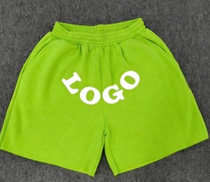 Shorts décontractés vintage pour hommes grande taille, en coton épais délavé à l'acide, avec logo personnalisé, style tendance pour l'été - Product Image 3