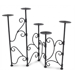 RK-331012 Wrought Iron <b>Candle</b> Holder <b>Tall</b> Handcrafted | Decorative Metal Stand for Modern Luxury Home Living Room Decor - Product Image 1