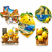 Aimant de réfrigérateur en résine 3D personnalisé, souvenirs touristiques de la côte d'Amalfi en Italie, aimant de réfrigérateur en forme de fruit, fabricant d'aimants de réfrigérateur
