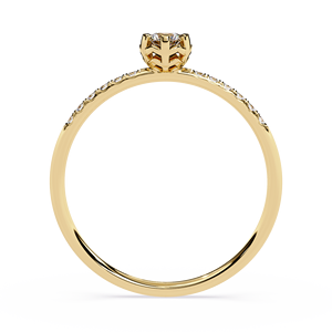 Luxury 18K Yellow Gold Natural Solitaire Diamond <b>Ring</b> <b>Dainty</b> Pave Band for Engagement <b>Ring</b> Fashion Jewelry Elegant Women <b>Ring</b> - Product Image 4