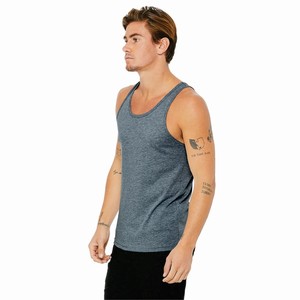 Camisetas sin mangas para hombre 100% algodón, transpirables, acanaladas, absorbentes de sudor, para gimnasio y fitness. - Product Image 2