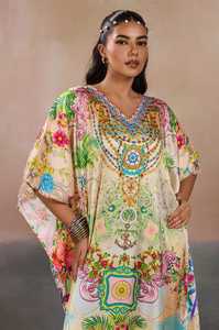 Hot Sale Designer Turkish Style <b>Kaftan</b> Kurta Women Polyester Handmade Batwing Sleeves Regular Fit Flared Hem Short Party V Neck - Product Image 3