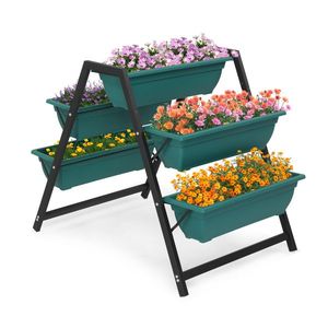 Tiered Planter Stand with 5 Boxes Vertical Raised Garden Bed for Herbs Flowers Vegetables-Flower Pots & Planters - Product Image 1