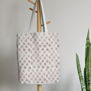 Sacs à bandoulière latéraux à grande capacité, imprimés à la main avec des motifs floraux, sacs à bandoulière personnalisés imprimés à la main, sacs à provisions pour vêtements - Product Image 5