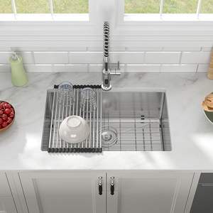 Évier de cuisine professionnel THCSS-0325 fait à la main en acier inoxydable 304 anti-rayures antirouille système de Drainage silencieux pour les cuisines - Product Image 5