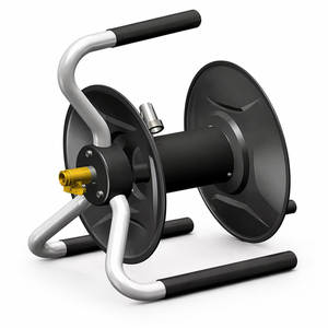 Tuyau d'arrosage flexible avec enrouleur et support en acier 75 pieds 300 PSI |   Polymère hybride pour l'industrie automobile portable ODGGAD002 - Product Image 2