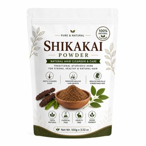 Poudre de fruit de Shikakai 100% naturelle, marque privée, 100g, poudre ayurvédique pure pour les soins des cheveux, pour la force des cheveux et les soins du cuir chevelu - Product Image 1
