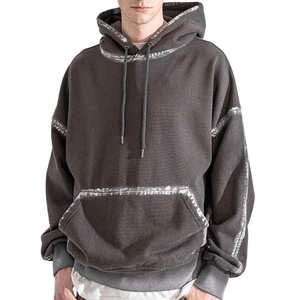 เสื้อมีฮู้ดสวมหัวขนาดใหญ่พิเศษสำหรับผู้ชายสไตล์วินเทจสีจางแนวสตรีทแบบโบราณ - Product Image 1