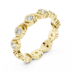 Bague unisexe de luxe en or massif 18 carats avec diamant de laboratoire 0,72 CTW couleur E, taille brillant rond, sertie en clos, avec bande torsadée infini - Product Image 2