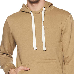 Sweat-shirt à capuche kaki pour homme, coupe classique, en coton tricoté, décontracté, pour l'automne, avec poche avant - Product Image 4