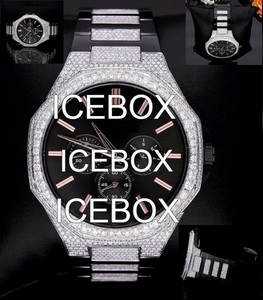 Reloj de Lujo Hip Hop con Diamantes Moissanite, Acero Inoxidable, para Hombre, Esfera de Cristal Personalizada VS1, Resistente al Agua 10 Bar, Cierre de Pulsera - Product Image 1