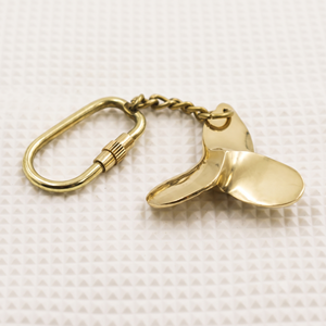 Porte-clés hélice nautique en laiton, pendentif éventail marin, mousqueton, cadeau - Product Image 3