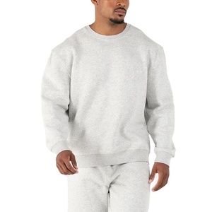 Personalizado de alta calidad de ajuste relajado gota hombro liso cuello redondo pulóver sudadera algodón poliéster Polar polar sudadera hombres - Product Image 3
