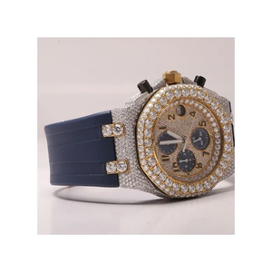 Bijoux noirs de l'océan A.P. Montre-bracelet Hip-Hop Jumbo Élégante en Moissanite VVS avec Mouvement à Quartz Automatique, en Alliage Inoxydable 20mm - Product Image 3