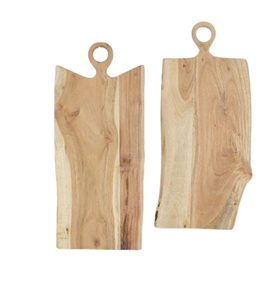 Ensemble de deux planches à découper en bois d'acacia brun, nouvelle arrivée, pour la maison et la cuisine, durables, écologiques, rectangulaires, pour servir le fromage - Product Image 1