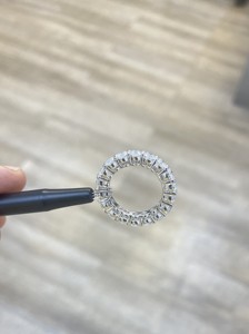 Anillo de Eternidad Completo de Oro de 10 Quilates Estilo IGI con Diamantes CVD de 2.25 Quilates, Color EF, Claridad VVS VS, Anillo de Bodas para Mujer - Product Image 5
