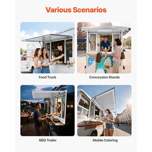 Finestra di Servizio in Lega di Alluminio 53x33 Pollici per Food Truck, Angolo di Apertura 85 Gradi, con 4 Funzioni Scorrevoli - Product Image 6