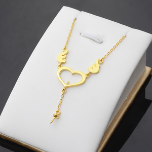 Conjunto de Collar y Colgante de Corazón de Plata Han S925 para Mujer, Collar de Ángel DIY con Bandeja de Perlas Vacía, Colgantes y Dijes Finos 419 - Product Image 2