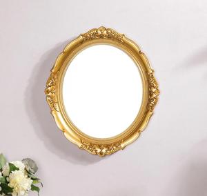 Miroir mural rond encadré de dorure, design décoratif traditionnel, cadre en métal, bord festonné pour chambre à coucher, salon - Product Image 6