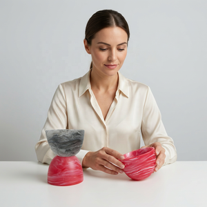 Bol à fruits en résine fait main, moderne, de luxe, sculpté à la main, écologique, vaisselle décorative pour la table, articles ménagers pour les fêtes - Product Image 1