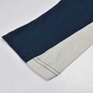 <b>Men's</b> <b>Navy</b> Blue Sweatpants With Gray Side Stripe Elastic Waist Drawstring Casual <b>Joggers</b> 100% Cotton Midweight Autumn Wear - Product Image 3