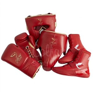 Set de Boxeo Personalizado de Alta Calidad con Guantes de Cuero Vacuno, Protector de Cabeza, Protector Inguinal y Calzado de Protección - Product Image 5