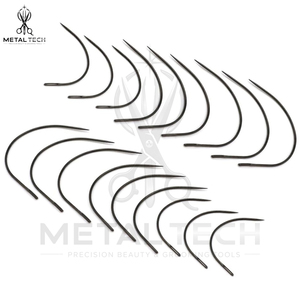 Agujas de Tejer para Extensiones de Cabello con Curva en C, de Metal Negro Mate, Herramientas de Costura Resistentes para Tramas, Trenzas y Montaje de Pelucas - Product Image 5