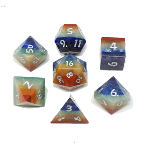 High quality stone dice <b>crystal</b> Seven <b>chakra</b> natural <b>crystal</b> reiki healing gemstones Engraved custom dice <b>set</b> Vikings <b>crystal</b> - Product Image 1