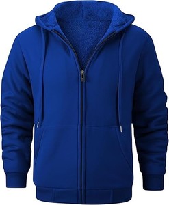 Sweat à capuche zippé personnalisé pour homme en molleton épais, mélange polyester/coton, respirant, écologique, coupe classique, hiver - Product Image 1