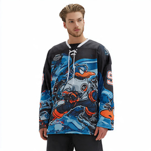Maillot de hockey sur glace à manches longues 100% polyester, vêtements d'entraînement, maillot de hockey personnalisé par sublimation - Product Image 1