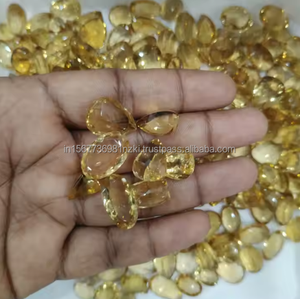 Pierre taillée en citrine naturelle ~ pierre taillée en citrine à facettes ~ pierre précieuse en citrine ~ forme ovale ~ qualité de propreté calibrée, pierre précieuse en vrac - Product Image 3