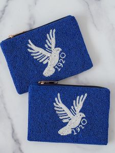 Designer fashion beaded hand made luxury cute Santa Christmas Day coin <b>pouch</b> <b>mini</b> zipper bag hand embroidery design women party - Product Image 5