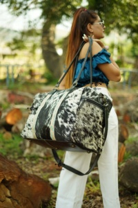 Real Cowhide Leather Luggage Bags Multi Uses Handmade Bag Unisex Travel Bag Big Size Multi Uses Hair on Hide Handbag - Product Image 2