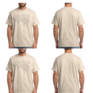 T-shirt décontracté pour homme, coupe ample, motif géométrique en strass beige, vêtement de mode tendance - Product Image 1