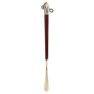 Premium Brass Shoe Horn with Wooden Handle Elegant Durable Footwear <b>Helper</b> for Easy Wear - Product Image 3
