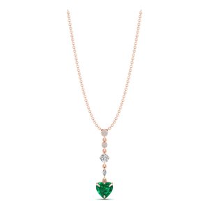 REYES Nuevo Diseño, Collar con Colgante de Esmeralda en Forma de Corazón de Oro Blanco de 14K, 3.46 Quilates, Certificado GRA, Joyería de Lujo con Moissanita - Product Image 4