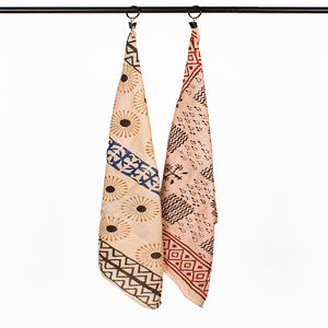 ผ้าพันคอพิมพ์ลายสี่เหลี่ยมผ้าฝ้ายแบบขายส่งสำหรับผู้หญิง ใช้คลุมศีรษะและคอสำหรับเดินทาง ผ้าเช็ดหน้าพิมพ์ลายสไตล์ Bagru - Product Image 5