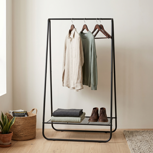 Modern Iron Coat Rack with 1 <b>Hook</b> and <b>Shelf</b> Freestanding Storage Bedroom Living Room Furniture Minimalist Design Home Storage - Product Image 2