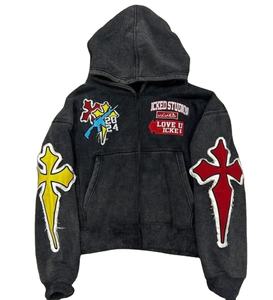 <b>Orange</b> Zip up Hoodie Manufacturers Low Moq Price Custom Distressed Hoodie 100% Cotton Zip Us <b>Men's</b> Thermal Zipper <b>hoodies</b> - Product Image 2