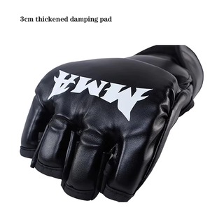 ถุงมือ MMA สีดำพรีเมียม ถุงมือสำหรับฝึกซ้อมศิลปะการต่อสู้แบบมืออาชีพ สำหรับการฝึกซ้อมชกมวยแบบเปิดฝ่ามือ - Product Image 6