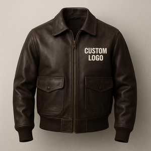 Chaqueta Bomber de Cuero Genuino MOTTO FURRY – Estilo Clásico de Motociclista para Hombre con Cuello Alto - Product Image 1