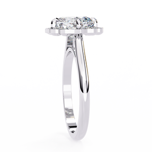 3.50ct Cushion Cut Lab Grown Diamond Engagement <b>Ring</b> 18K Gold Vermeil Floral Scalloped Petal Halo Wedding <b>Ring</b> <b>Statement</b> <b>Ring</b> - Product Image 5