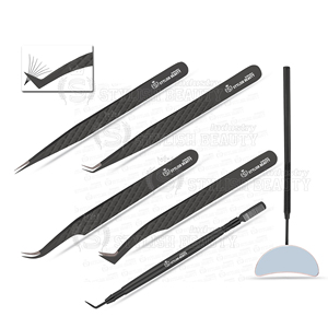 Professional Stainless Steel Lash Extension Tweezers Diamond <b>Grip</b> and Available All Mirror Handle Custom Logo - Product Image 4