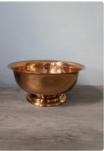Cuenco indio de cobre hecho a mano, cuencos para servir con exterior negro e interior dorado - Product Image 3