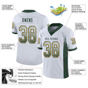 Custom Made High Quality Oversize V-Neck Varsity Jersey Football Uniform Sport Cropped Men Mesh Football Jersey Cheap Price - Product Image 4