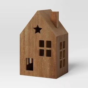 Industry Trending Hut Shaped Design Wooden Lantern Home Decoration Candle Holder Vintage Design Look Table <b>top</b> Living Room Decor - Product Image 2